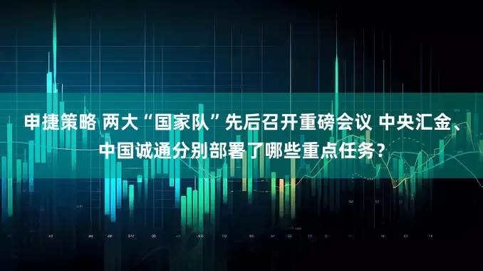 申捷策略 两大“国家队”先后召开重磅会议 中央汇金、中国诚通分别部署了哪些重点任务？